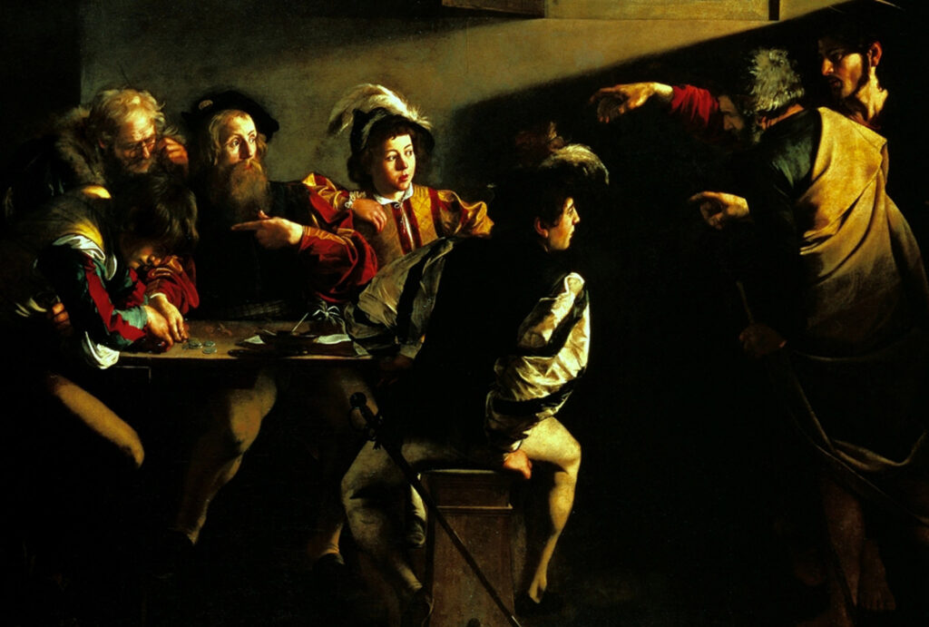 the call of saint matthew, caravaggio